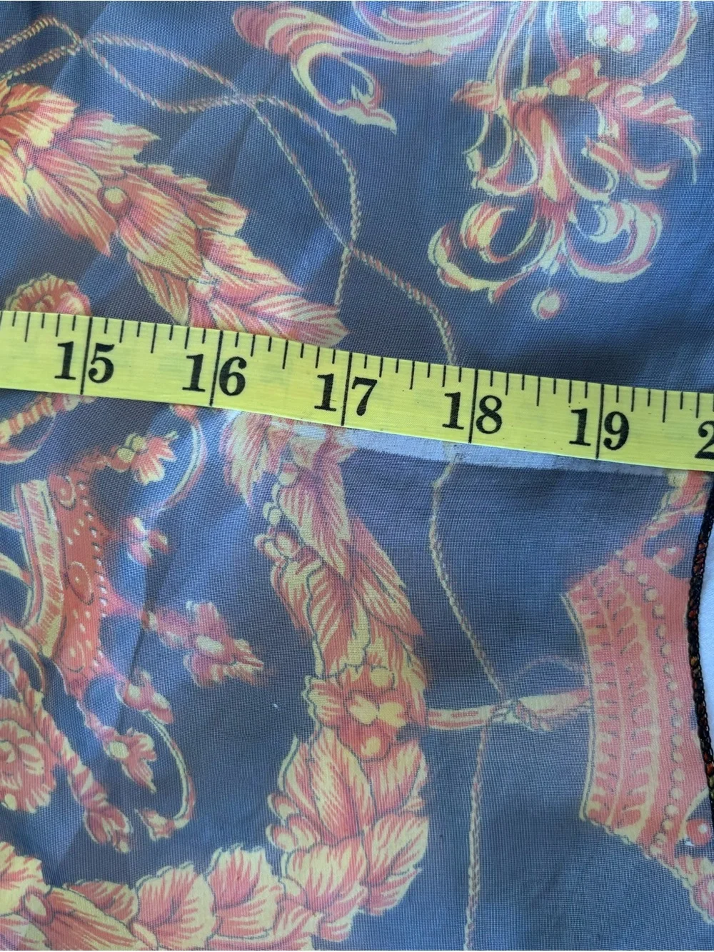 Peacock Silk Trading Black Gold Red Crown Crest Scarf Floral See Through Vintage